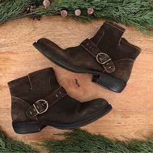 Florentini Baker Womens Ankle Boots Brown Suede Leather EUR 38